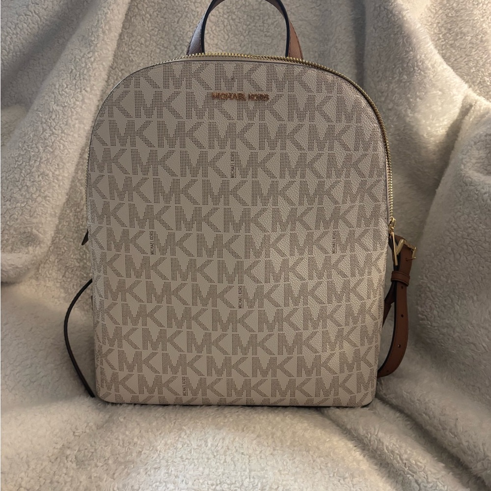 Michael Kors Monogram Tan Backpack
